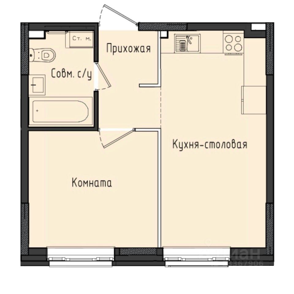 1-комн.кв., 36 м², 1/10 этаж