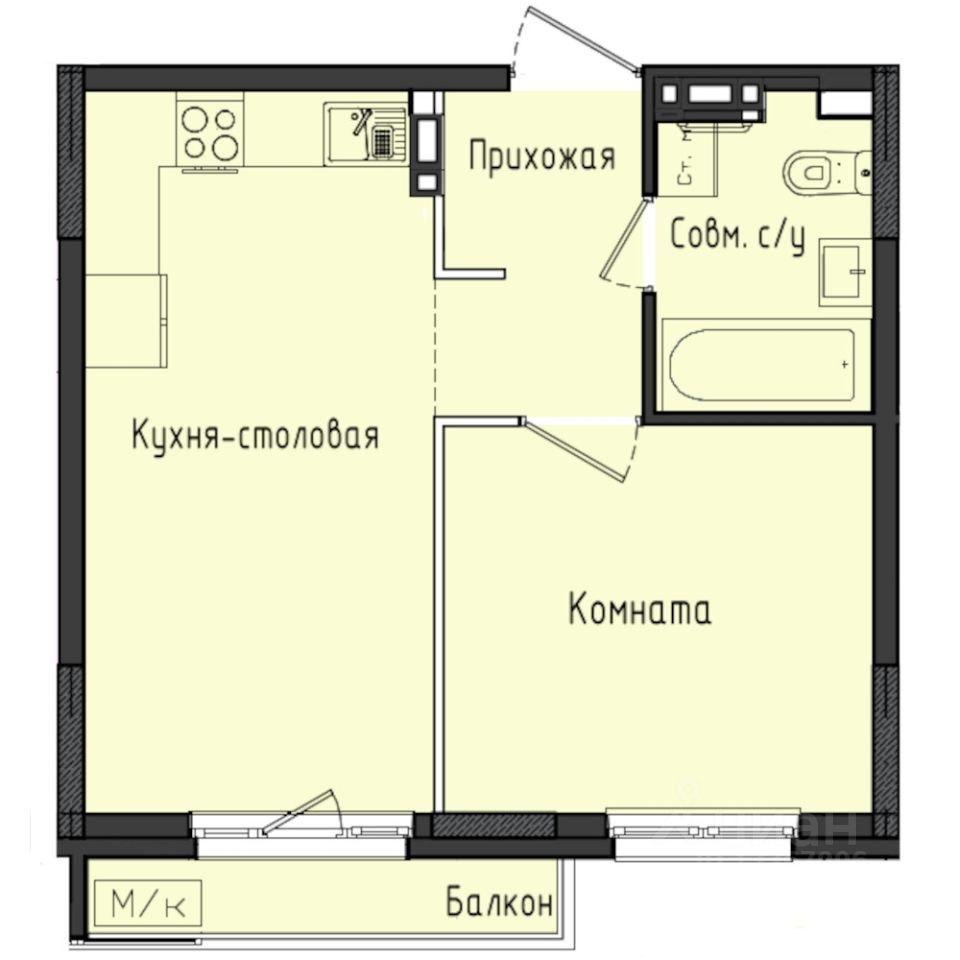 1-комн.кв., 36,5 м², 4/10 этаж