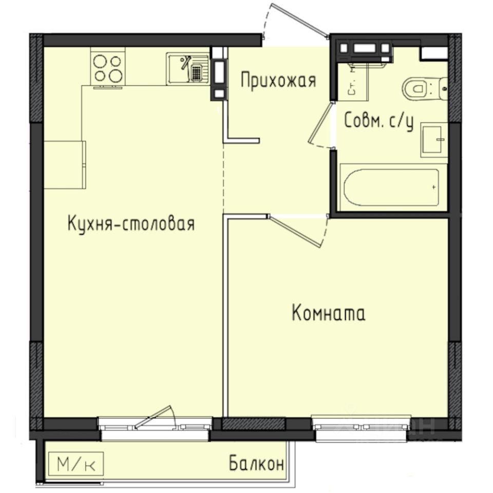 1-комн.кв., 36,5 м², 4/10 этаж