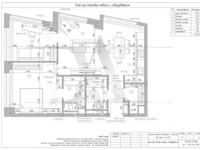 3-комн., 77 м², 25/41 этаж