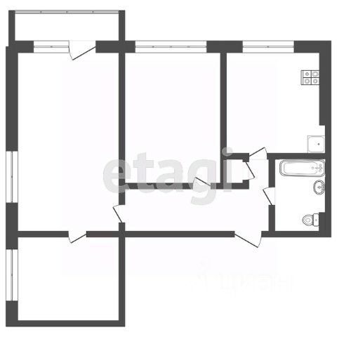 3-комн., 64,8 м², 2/9 этаж