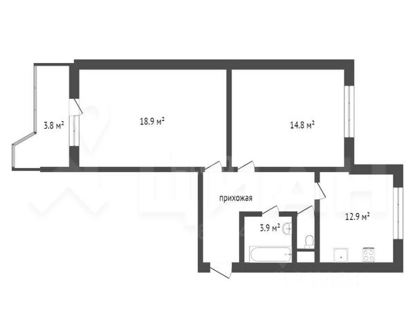 2-комн., 60 м², 6/17 этаж