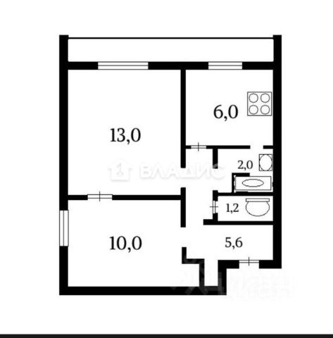 2-комн., 38,4 м², 10/14 этаж