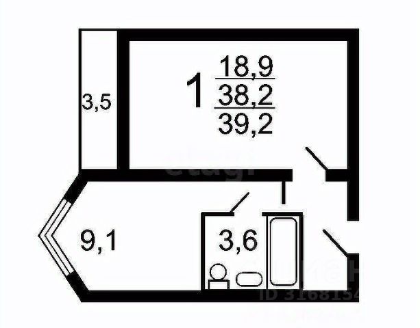 1-комн., 39,5 м², 4/17 этаж