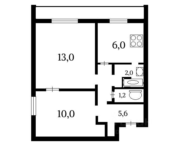 2-комн., 38,4 м², 10/14 этаж
