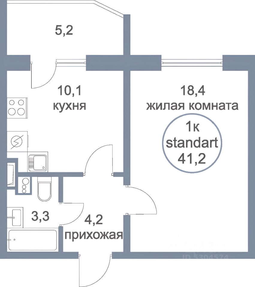 Планировка этой квартиры по данным Циан