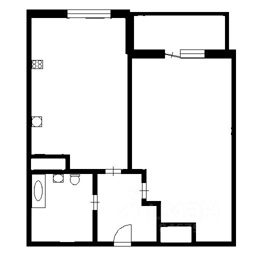 Планировка этой квартиры по данным Циан