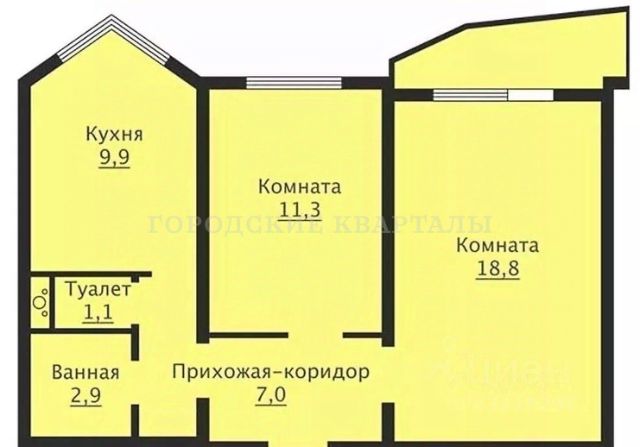 2-комн., 51,8 м², 8/17 этаж