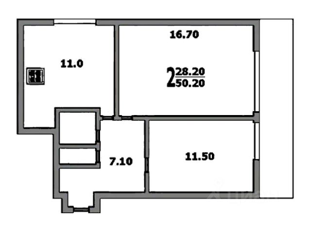 2-комн., 51,4 м², 5/12 этаж