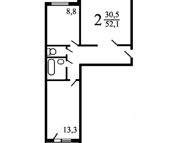 2-комн., 52,5 м², 5/14 этаж