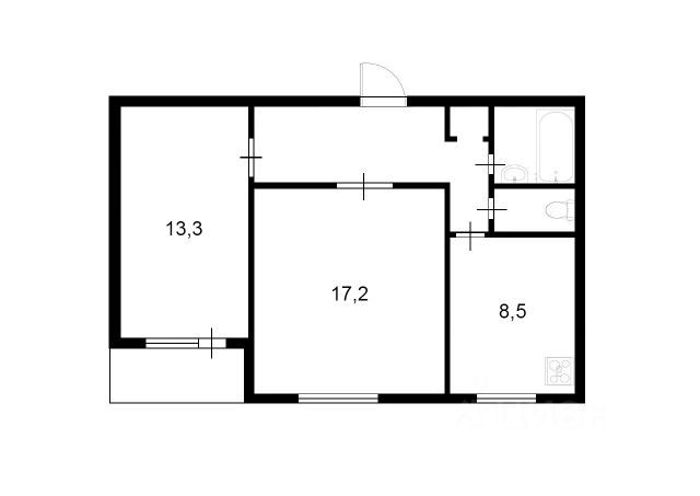 2-комн., 54 м², 11/12 этаж