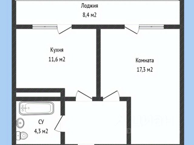1-комн., 45,7 м², 7/19 этаж