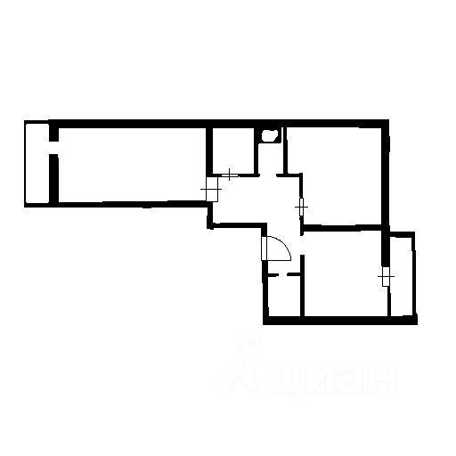Планировка этой квартиры по данным Циан