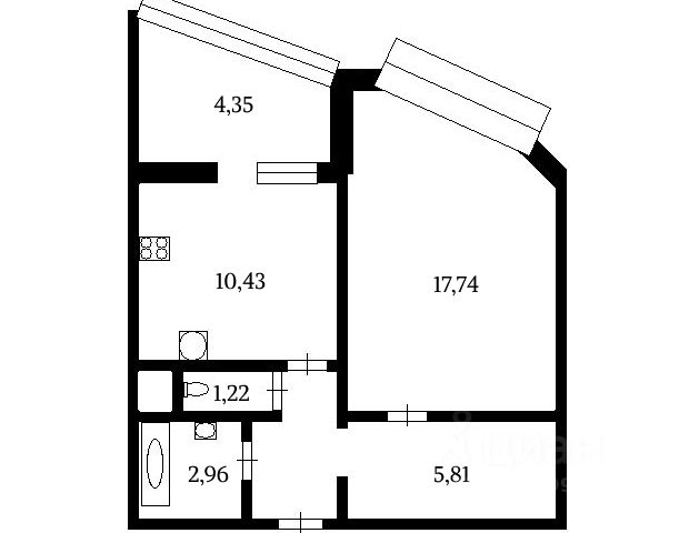 1-комн., 42 м², 14/25 этаж