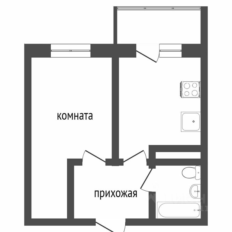 Планировка этой квартиры по данным Циан