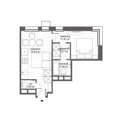 1-комн.апарт., 40 м², этаж 7