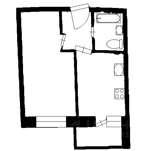 Планировка этой квартиры по данным Циан