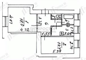 2-комн.кв., 53 м², этаж 2