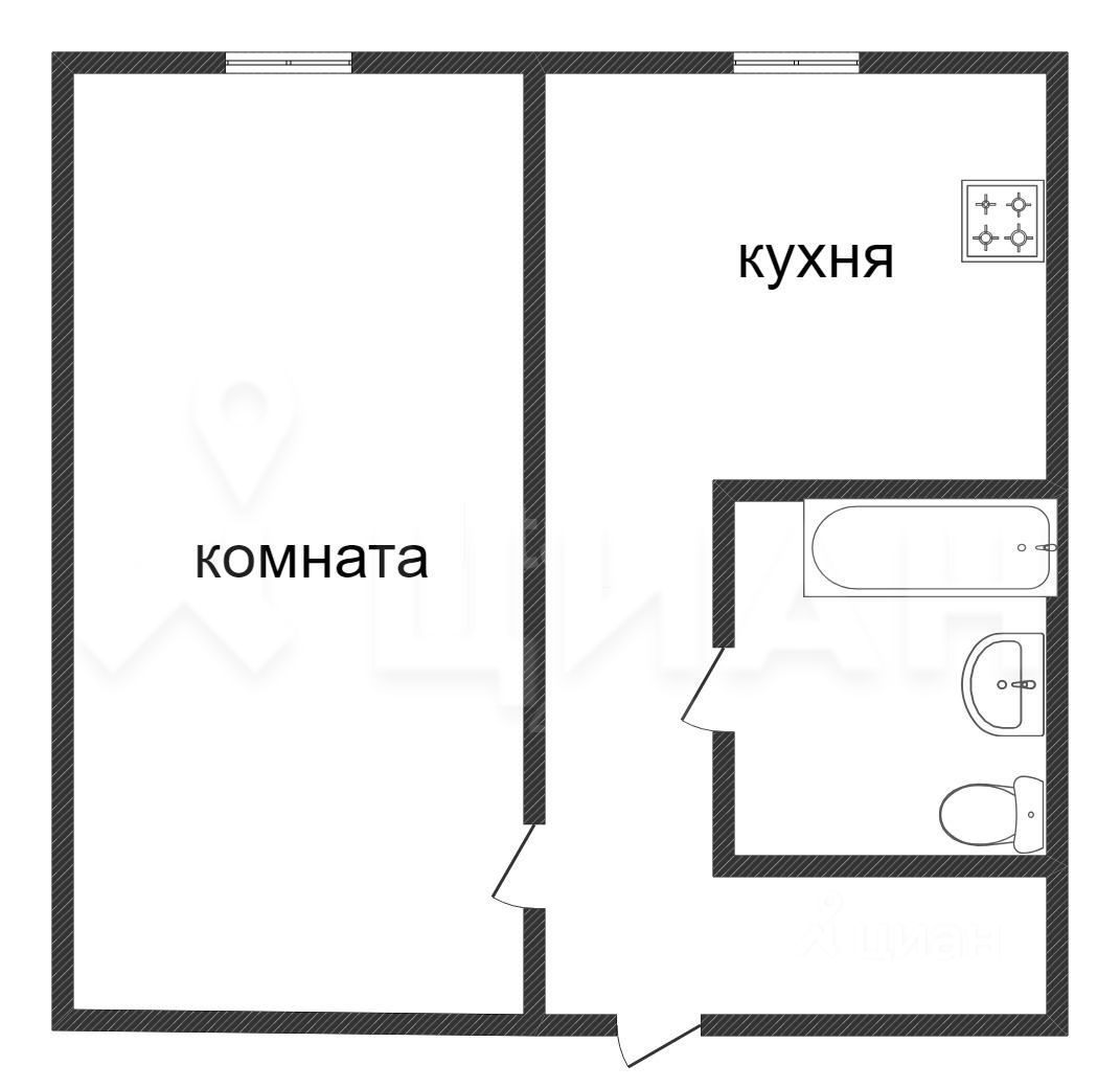 Планировка этой квартиры по данным Циан