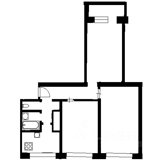 Планировка этой квартиры по данным Циан