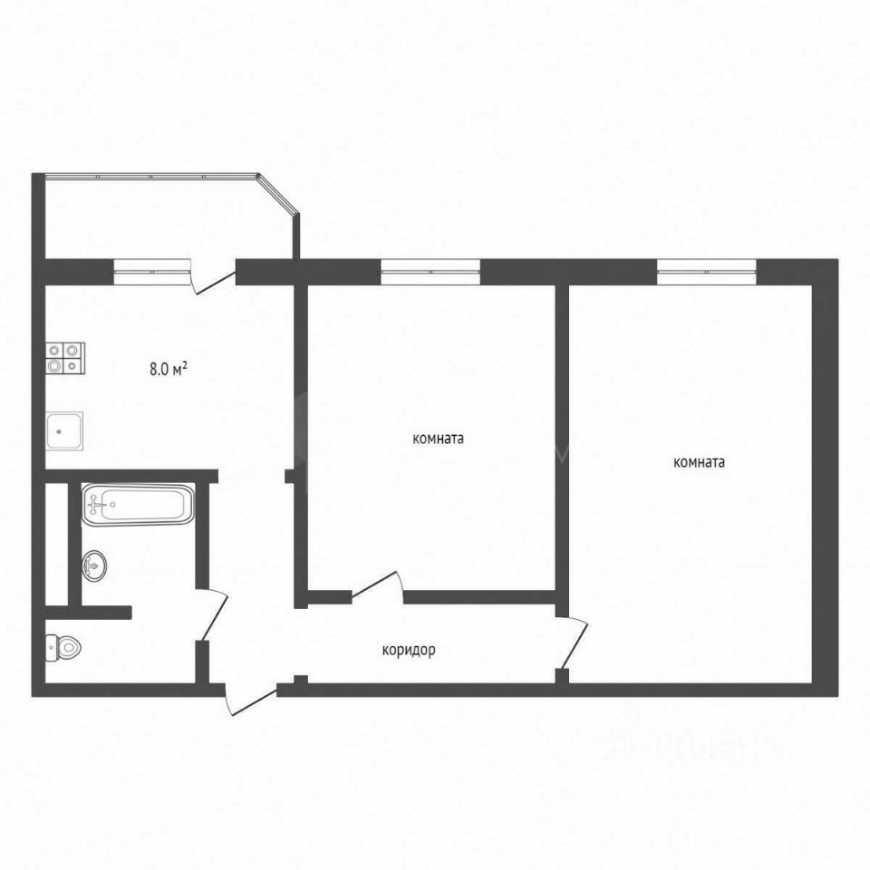 Планировка этой квартиры по данным Циан