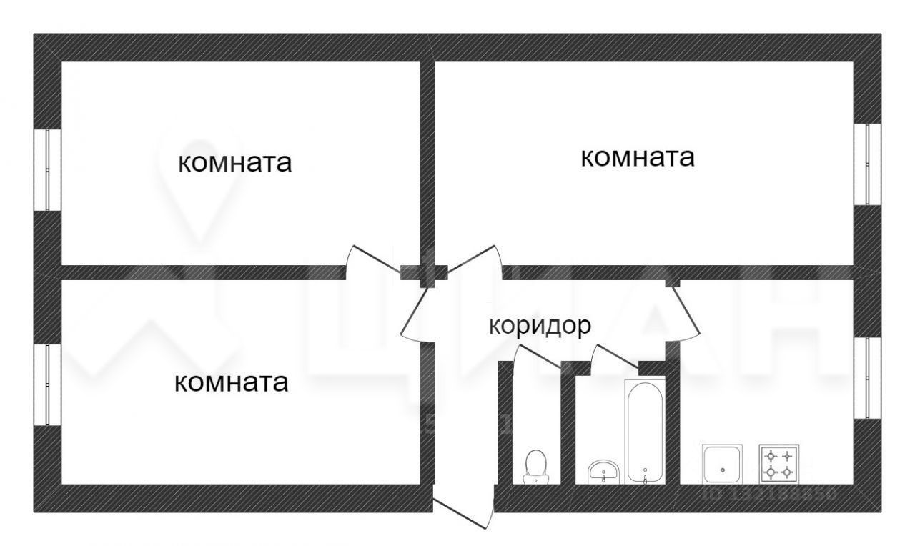 Планировка этой квартиры по данным Циан