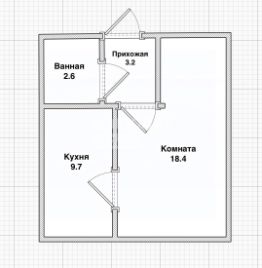 1-комн.кв., 36 м², этаж 7