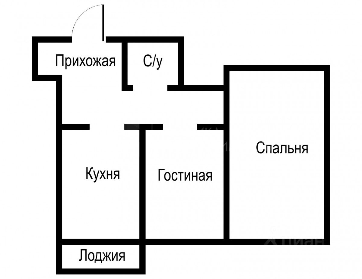 Планировка этой квартиры по данным Циан