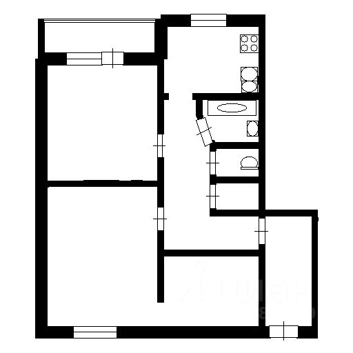 Планировка этой квартиры по данным Циан