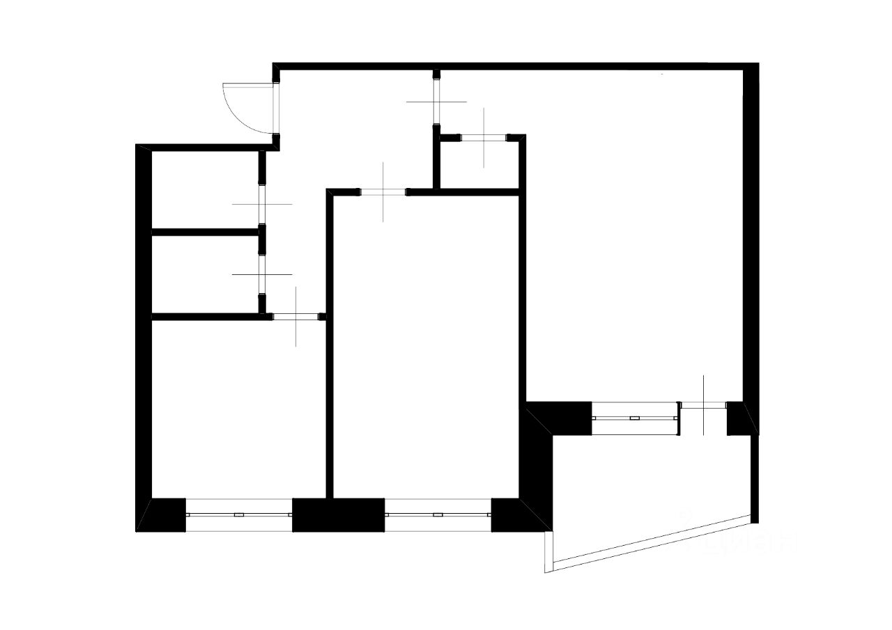 Планировка этой квартиры по данным Циан