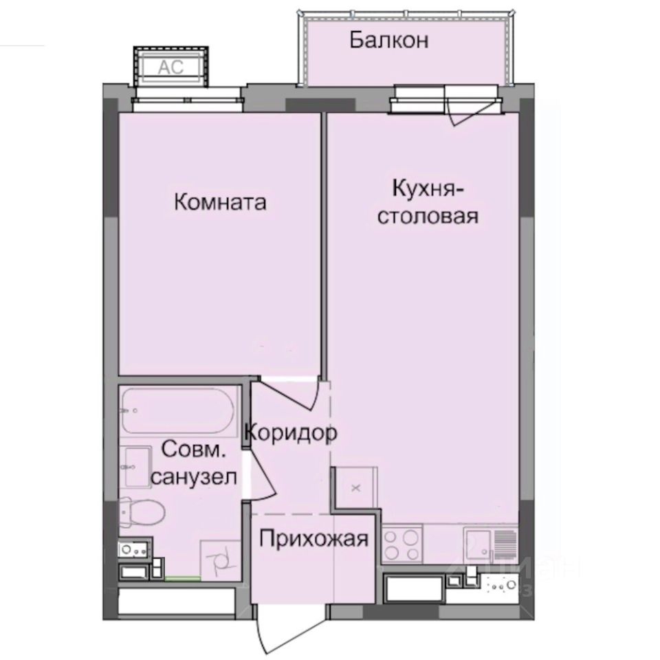 1-комн.кв., 37,7 м², 14/17 этаж