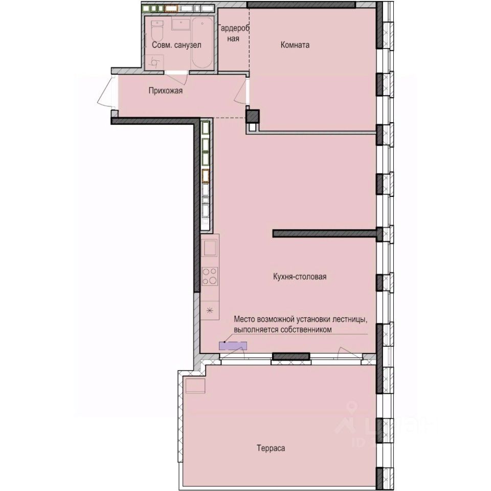 1-комн.кв., 71 м², 15/23 этаж