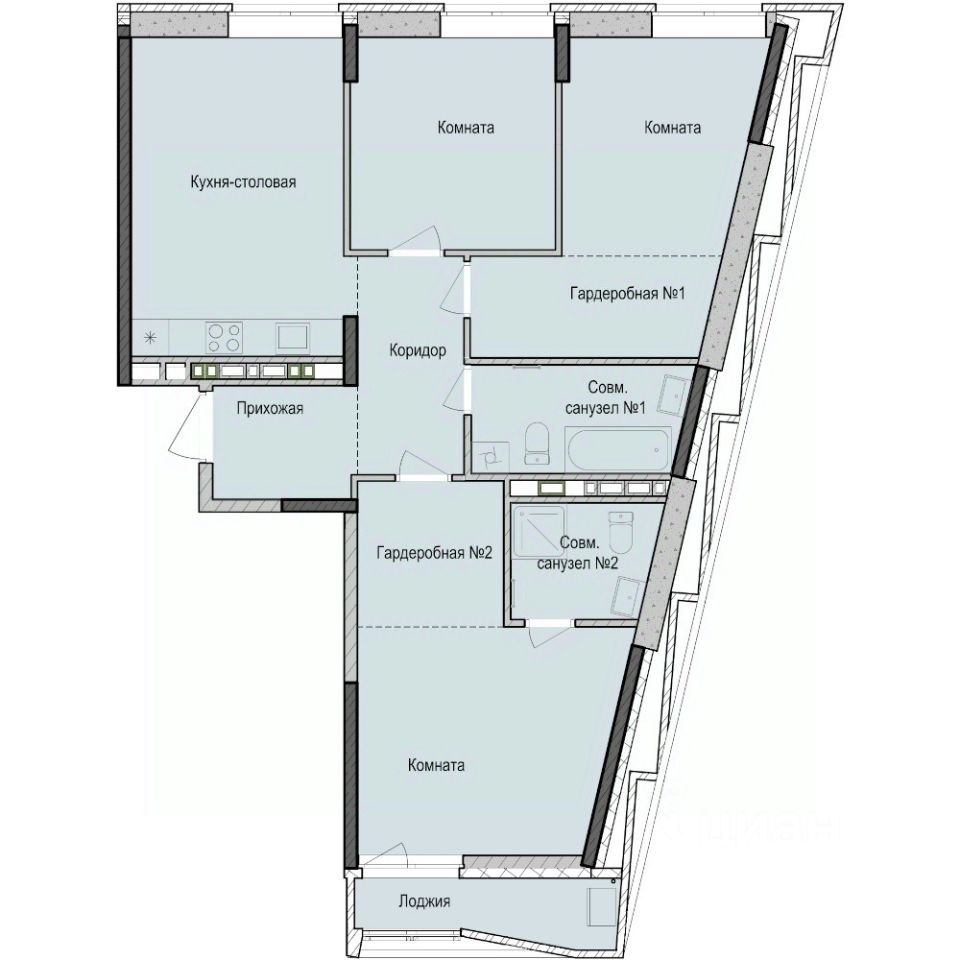 3-комн.кв., 87,1 м², 3/23 этаж