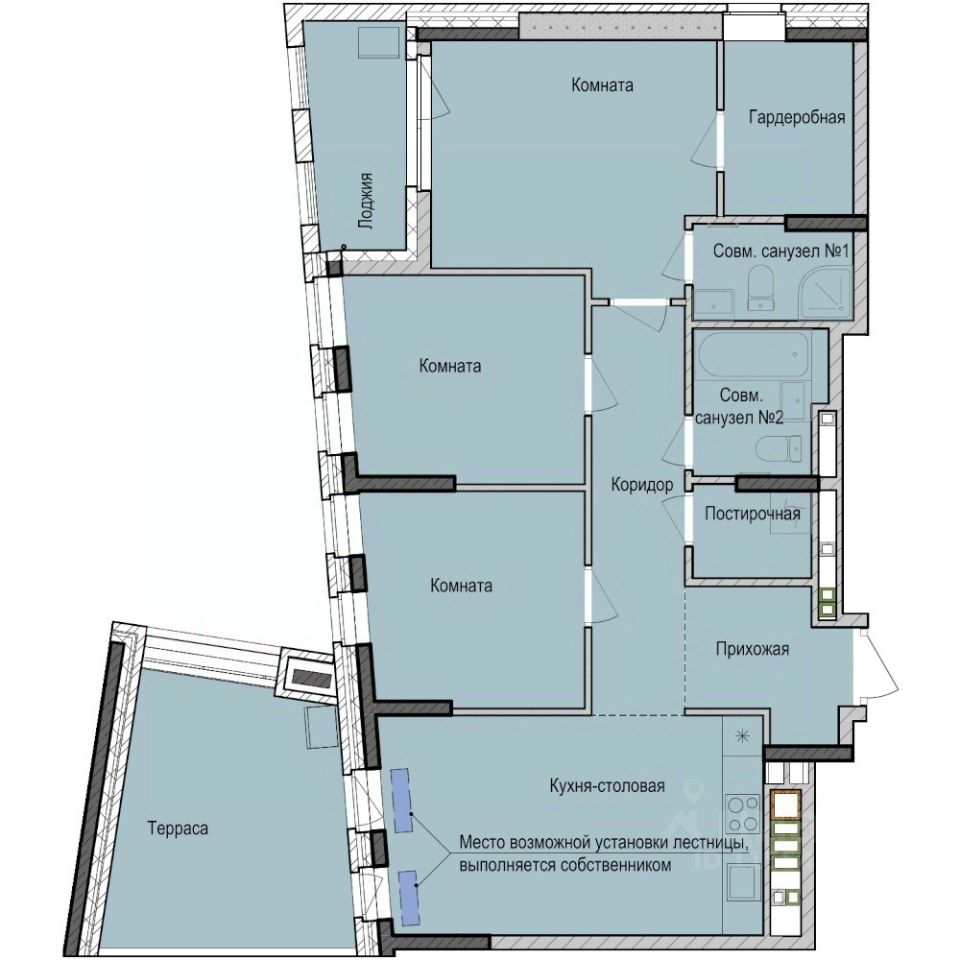 3-комн.кв., 85,2 м², 2/23 этаж
