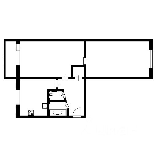 Планировка этой квартиры по данным Циан