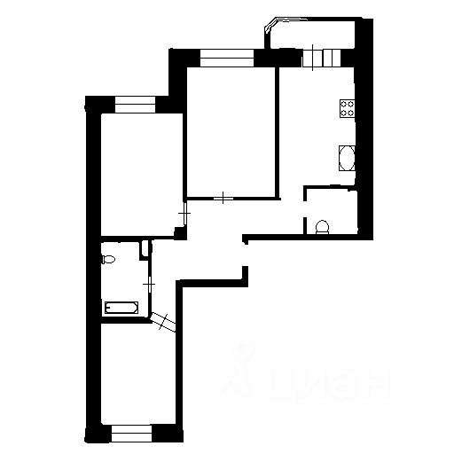 Планировка этой квартиры по данным Циан