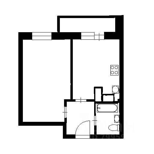 Планировка этой квартиры по данным Циан