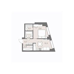 студия, 37 м², этаж 21