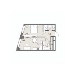 2-комн.кв., 49 м², этаж 21