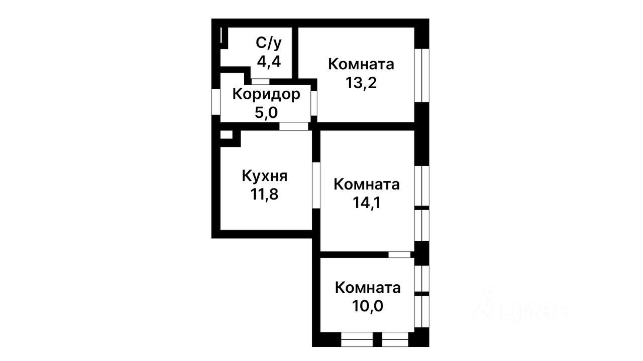 Планировка этой квартиры по данным Циан
