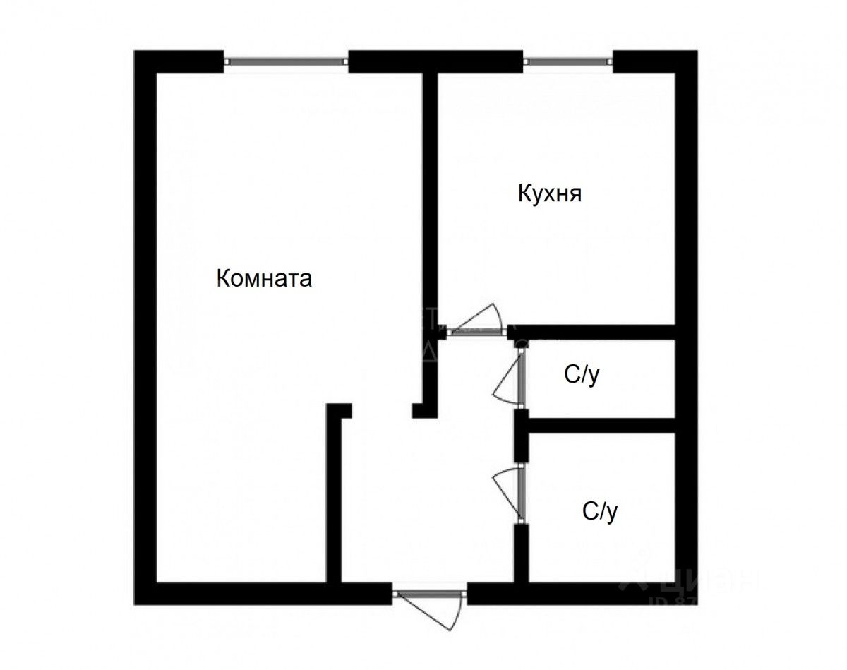 Планировка этой квартиры по данным Циан