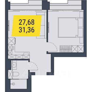 1-комн. апарт., 31,4 м², 18/29 этаж