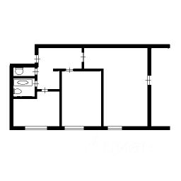 2-комн.кв., 44 м², этаж 3