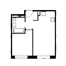1-комн.кв., 38 м², этаж 3
