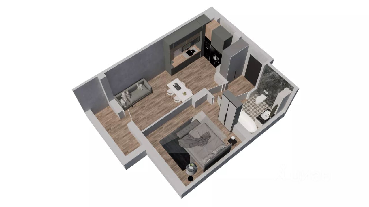 1-комн.кв., 39,3 м², 7/7 этаж