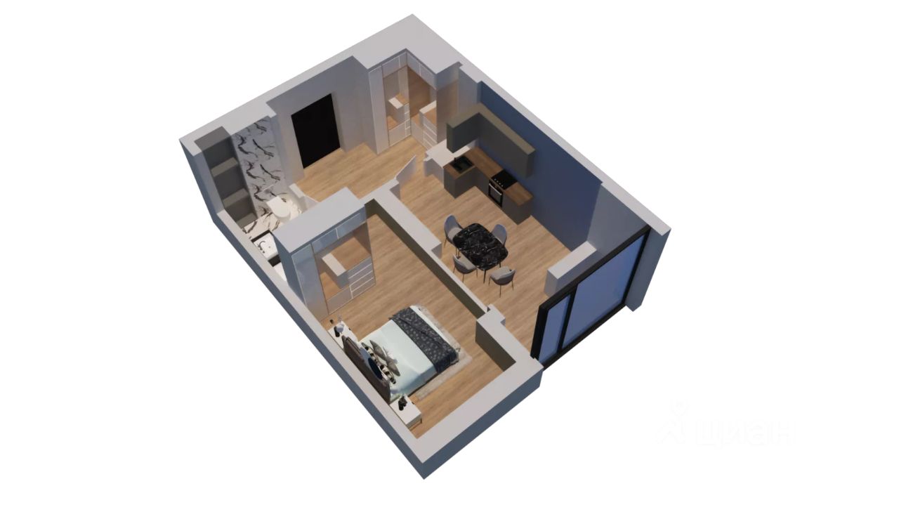 1-комн.кв., 35,1 м², 2/10 этаж