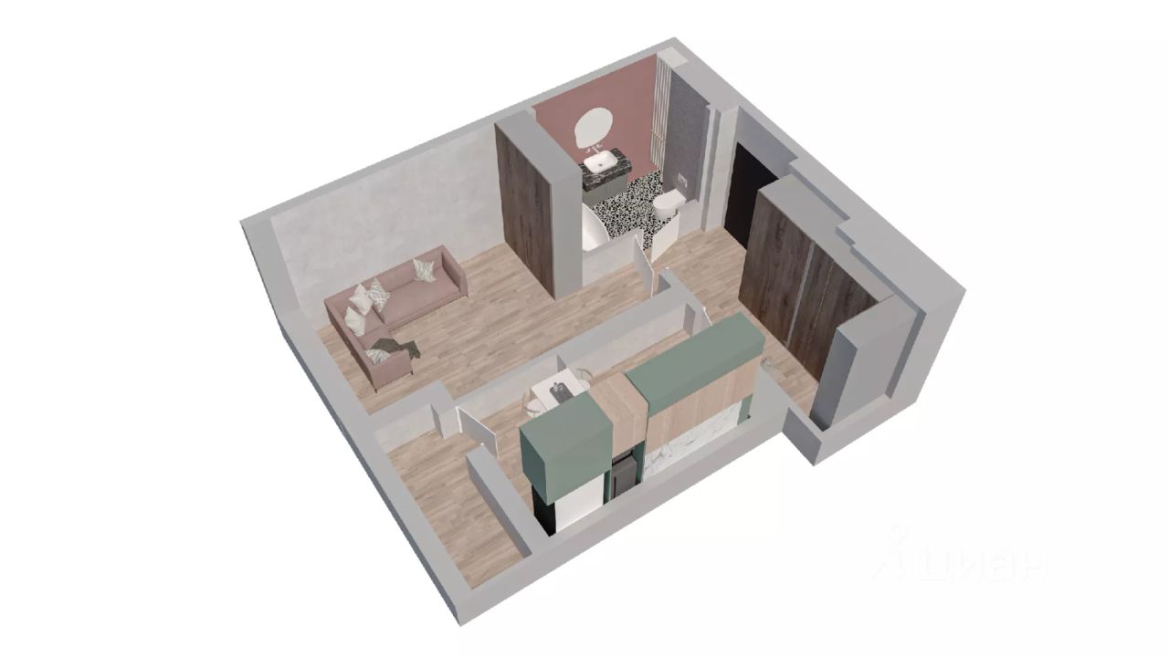 1-комн.кв., 33,8 м², 9/10 этаж