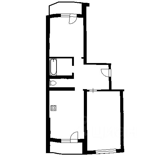 Планировка этой квартиры по данным Циан