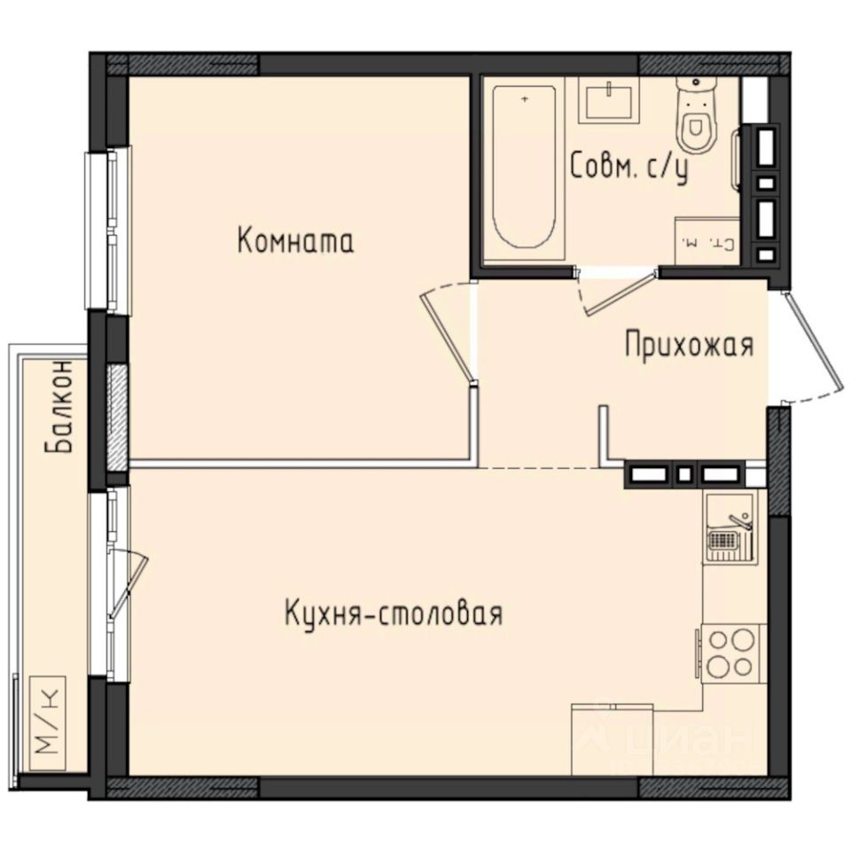 1-комн.кв., 36,9 м², 7/10 этаж