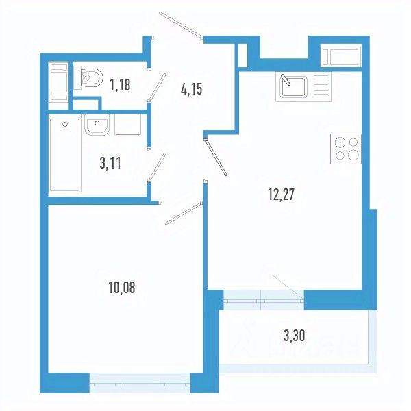 1-комн.кв., 32,4 м², 4/12 этаж
